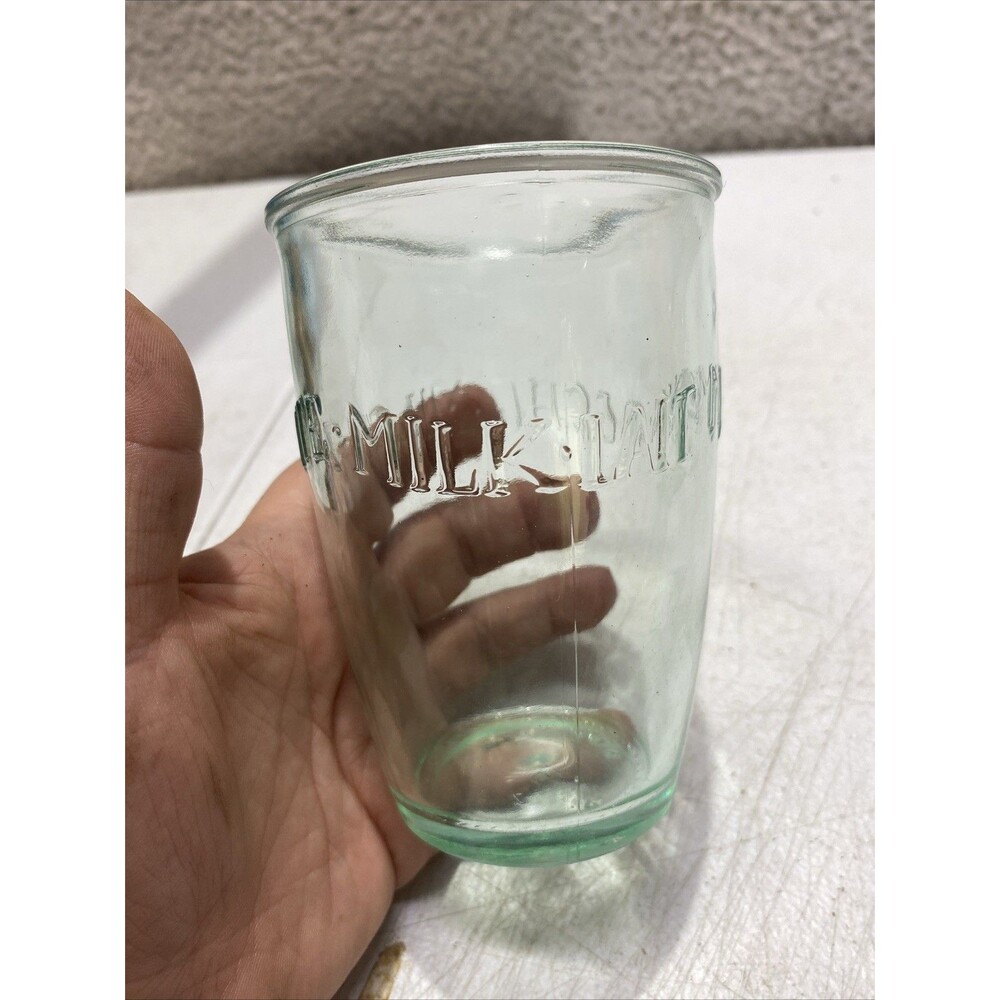 Amici Home Italian Glass Tumbler Recycled Green Glass Euro Milk Drinkware 13 oz